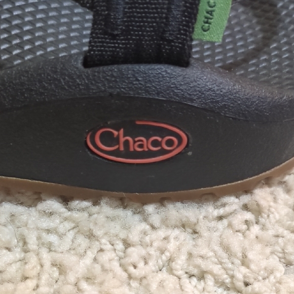 Chaco Black and Orange Sport Sandals with Textured Footbed - Picture 2 of 3